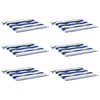 Vidaxl tuinstoelkussens 6 st gestreept 50x50x4 cm stof wit en blauw