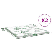 Vidaxl stoelkussens 2 st bladpatroon 50x50x3 cm stof - afbeelding 2