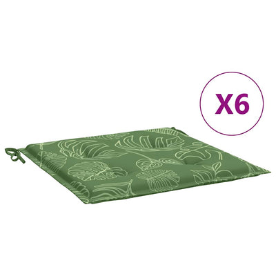 Vidaxl stoelkussens 6 st bladpatroon 50x50x4 cm stof