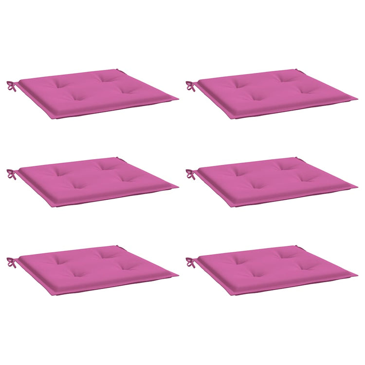 Vidaxl tuinstoelkussens 6 st 50x50x3 cm stof roze
