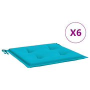 Vidaxl tuinstoelkussens 6 st 50x50x4 cm stof turquoise - afbeelding 2
