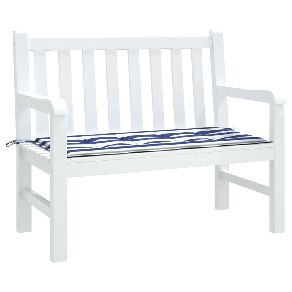 Vidaxl tuinbankkussen gestreept 100x50x4 cm oxford stof wit en blauw