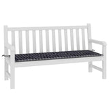 Vidaxl tuinbankkussen ruitpatroon 150x50x3 cm oxford stof zwart - afbeelding 3
