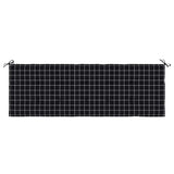 Vidaxl tuinbankkussen ruitpatroon 150x50x3 cm oxford stof zwart - afbeelding 3