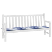 Vidaxl tuinbankkussen gestreept 200x50x3 cm stof wit en blauw - afbeelding 3