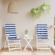Vidaxl stoelkussens 2 st hoge rug gestreepte stof wit en blauw