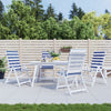 Vidaxl stoelkussens 4 st hoge rug stof gestreept wit en blauw