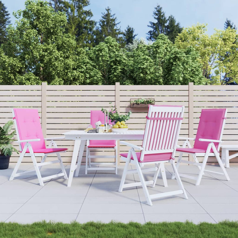 Vidaxl stoelkussens 4 st hoge rug stof roze