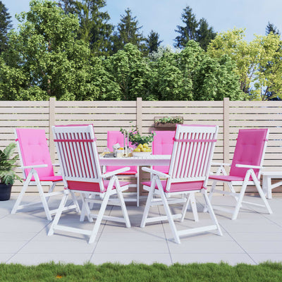 Vidaxl stoelkussens 6 st hoge rug stof roze