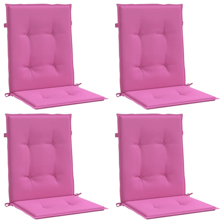 Vidaxl stoelkussens 4 st lage rug stof roze