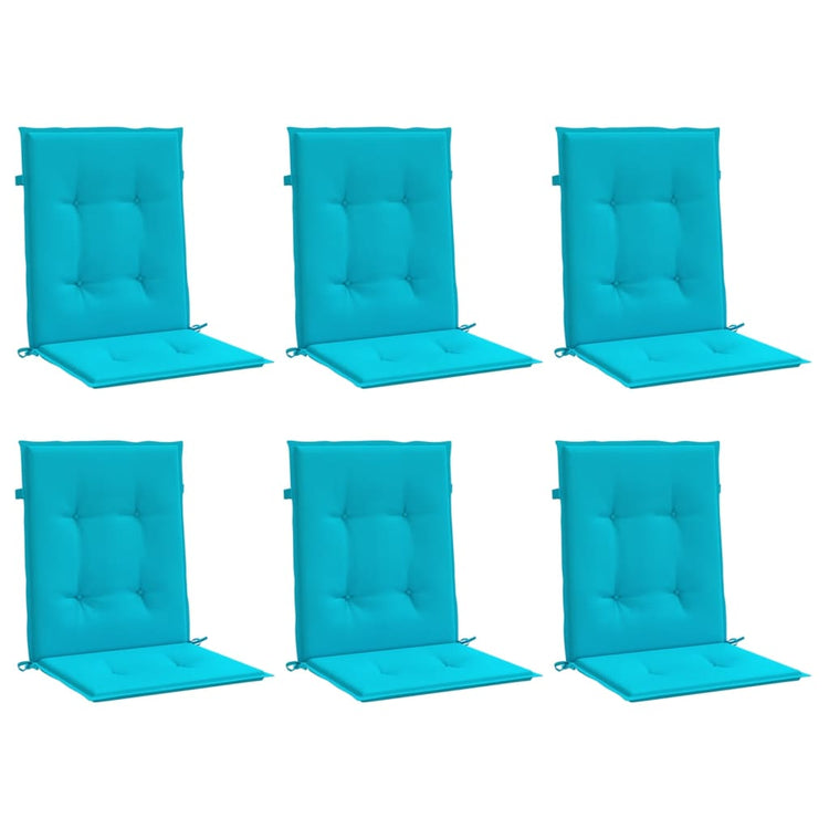 Vidaxl stoelkussens 6 st lage rug stof turquoise