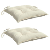 Vidaxl stoelkussens 2 st 40x40x7 cm stof crèmewit - afbeelding 3