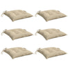 Vidaxl stoelkussens 6 st 40x40x7 cm oxford stof beige