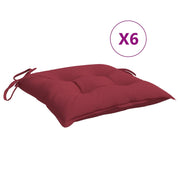 Vidaxl stoelkussens 6 st 40x40x7 cm oxford stof wijnrood - afbeelding 2