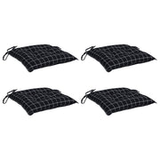 Vidaxl stoelkussens 4 st ruitpatroon 40x40x7 cm stof zwart - afbeelding 3