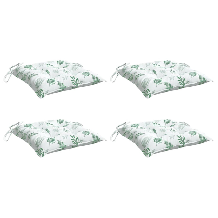 Vidaxl stoelkussens 4 st bladpatroon 40x40x7 cm stof