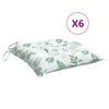 Vidaxl stoelkussens 6 st bladpatroon 40x40x7 cm stof
