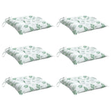 Vidaxl stoelkussens 6 st bladpatroon 40x40x7 cm stof - afbeelding 3