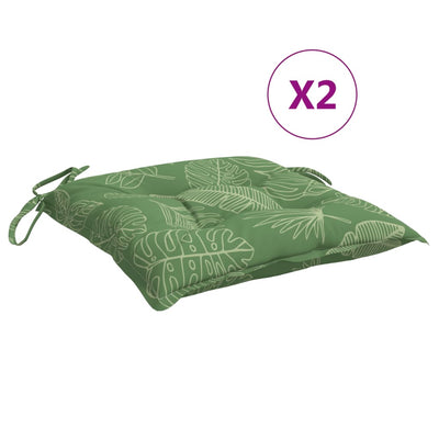 Vidaxl stoelkussens 2 st bladpatroon 40x40x7 cm stof