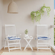 Vidaxl stoelkussens 2 st 50x50x7 cm stof gestreept wit en blauw - afbeelding 1