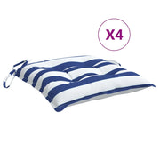 Vidaxl stoelkussens 4 st 50x50x7 cm stof gestreept wit en blauw - afbeelding 2