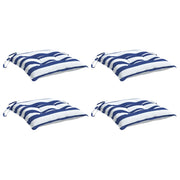 Vidaxl stoelkussens 4 st 50x50x7 cm stof gestreept wit en blauw - afbeelding 3