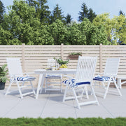 Vidaxl stoelkussens 4 st 50x50x7 cm stof gestreept wit en blauw - afbeelding 1