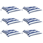 Vidaxl stoelkussens 6 st 50x50x7 cm stof gestreept wit en blauw - afbeelding 3