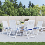 Vidaxl stoelkussens 6 st 50x50x7 cm stof gestreept wit en blauw - afbeelding 1