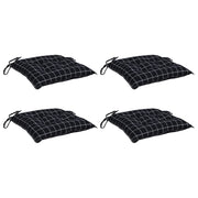 Vidaxl stoelkussens 4 st 50x50x7 cm stof ruitpatroon zwart - afbeelding 3