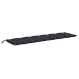 Vidaxl tuinbankkussen 150x50x7 cm oxford stof ruitpatroon zwart - afbeelding 2