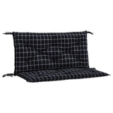 VidaXL Tuinbankkussens 2 st ruitpatroon 100x50x7 cm stof zwart - afbeelding 2