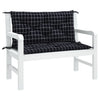 VidaXL Tuinbankkussens 2 st ruitpatroon 100x50x7 cm stof zwart