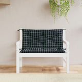 VidaXL Tuinbankkussens 2 st ruitpatroon 100x50x7 cm stof zwart - afbeelding 1