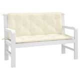 Vidaxl tuinbankkussens 2 st 120x50x7 cm oxford stof crèmewit - afbeelding 3