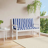 Vidaxl tuinbankkussens 2 st gestreept 120x50x7 cm stof wit en blauw