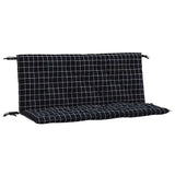Vidaxl tuinbankkussens 2 st ruitpatroon 120x50x7 cm stof zwart - afbeelding 2