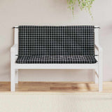 Vidaxl tuinbankkussens 2 st ruitpatroon 120x50x7 cm stof zwart - afbeelding 3