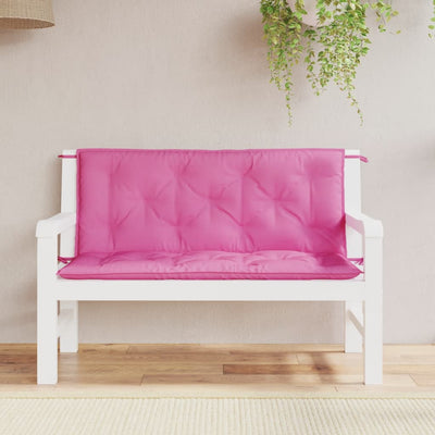 Vidaxl tuinbankkussens 2 st 120x50x7 cm stof roze