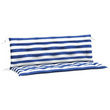 Vidaxl tuinbankkussens 2 st gestreept 150x50x7 cm stof wit en blauw - afbeelding 2