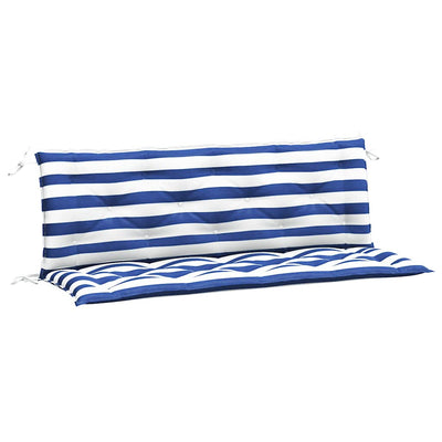 Vidaxl tuinbankkussens 2 st gestreept 150x50x7 cm stof wit en blauw