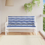 Vidaxl tuinbankkussens 2 st gestreept 150x50x7 cm stof wit en blauw - afbeelding 3
