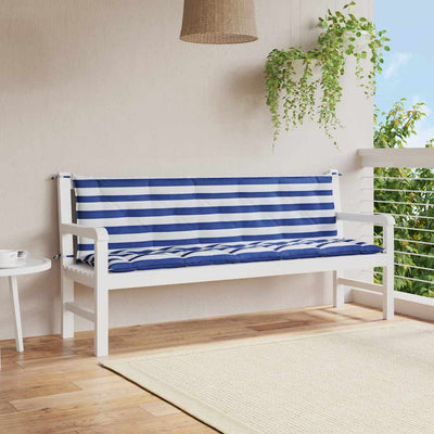 Vidaxl tuinbankkussens 2 st oxford stof gestreept wit en blauw