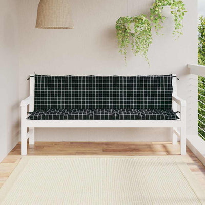 Vidaxl tuinbankkussens 2 st oxford stof ruitpatroon zwart