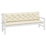 Vidaxl tuinbankkussens 2 st 200x50x7 cm oxford stof crèmewit - afbeelding 3