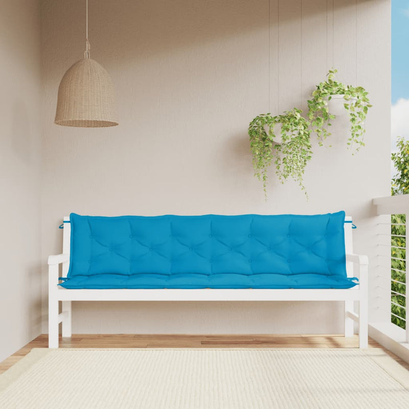 Vidaxl tuinbankkussens 2 st 200x50x7 cm oxford stof lichtblauw