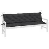 Vidaxl tuinbankkussens 2 st 200x50x7 cm oxford stof zwart - afbeelding 3