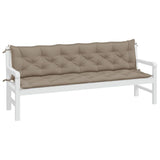 Vidaxl tuinbankkussens 2 st 200x50x7 cm oxford stof taupe - afbeelding 3