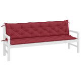 Vidaxl tuinbankkussens 2 st 200x50x7 cm oxford stof wijnrood - afbeelding 3