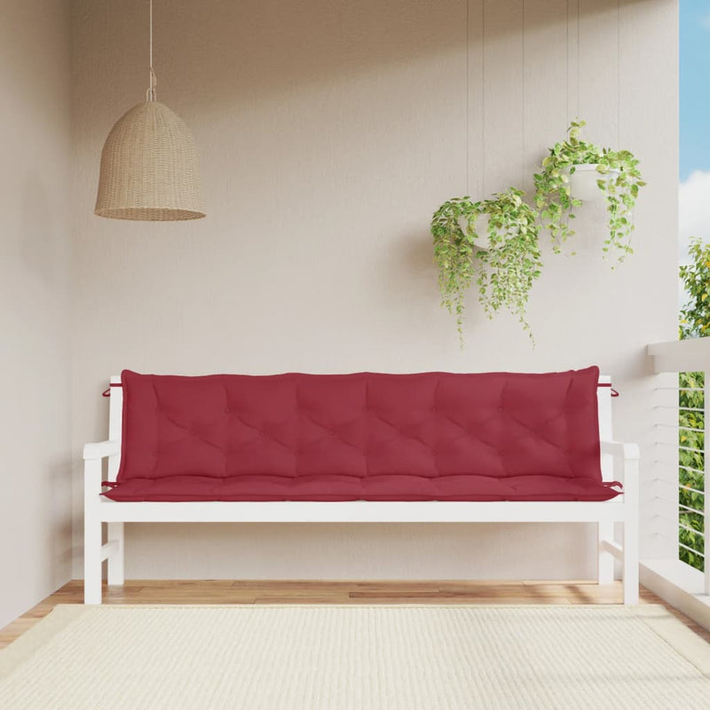 Vidaxl tuinbankkussens 2 st 200x50x7 cm oxford stof wijnrood